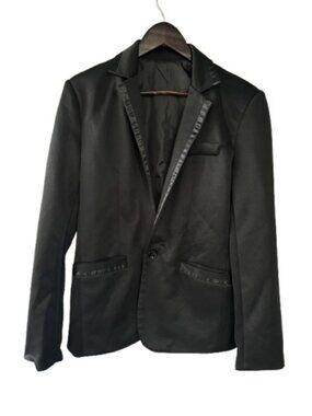 Style single-button tuxedo-style blazer black men's size XXL